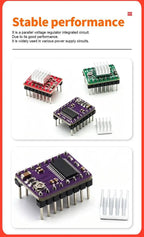A4988 DRV8825 Stepper Motor Driver Module 16 32 Microsteps for 3D Printer CNC Reprap Heatsink IC Driver Module Expansion Board