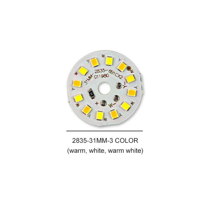 3/5/10PCS Round LED Light Board DC 5V 3W Low Voltage 5730 2835 SMD LEDs 3000K Warm or White 6000K Dimmable Bulb Lamp Panel