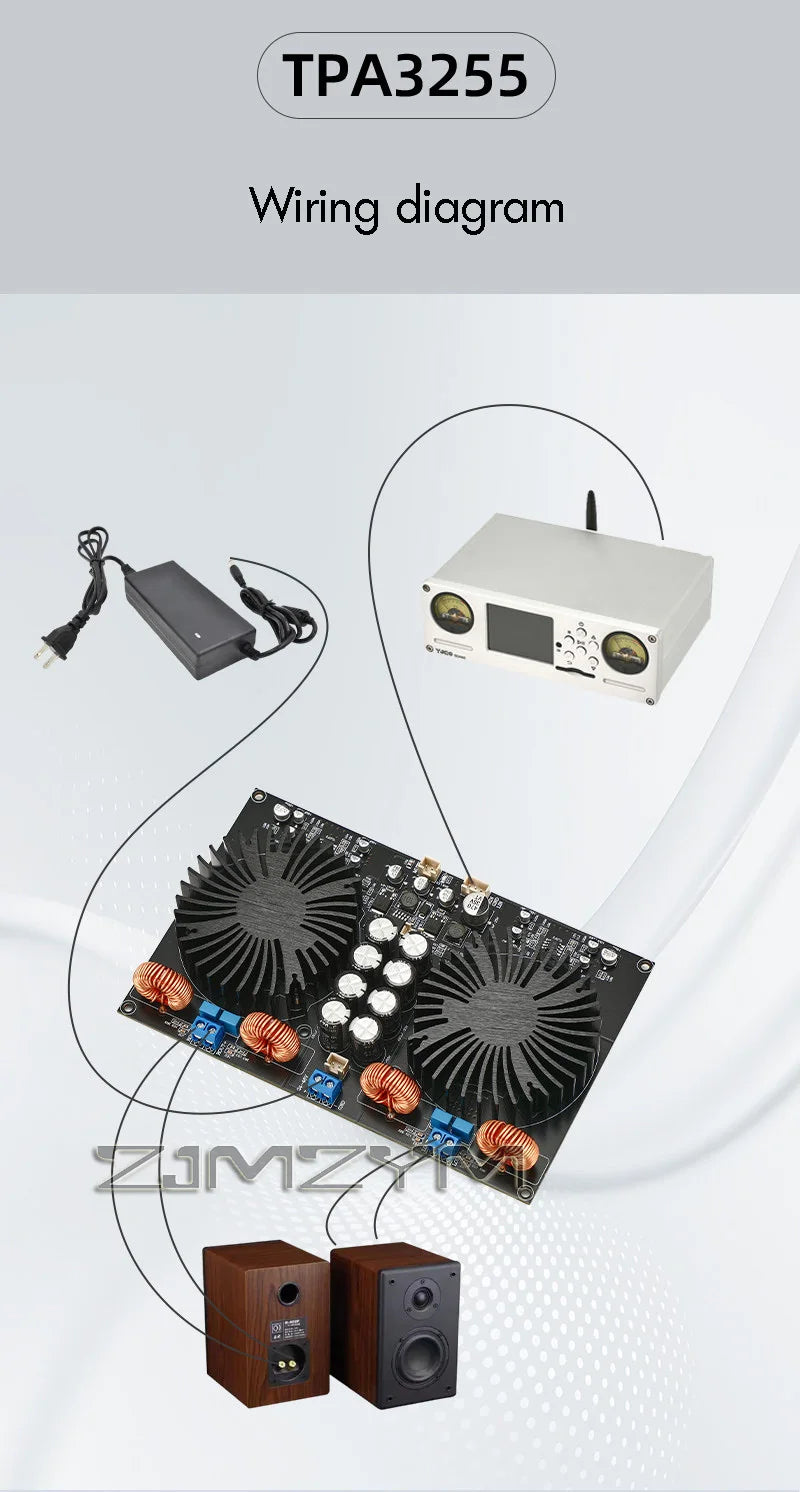 TPA3255 Digital Power Amplifier Audio Board Class D 2.0 Sound Amplifiers Stereo Home Audio Amp 600Wx2
