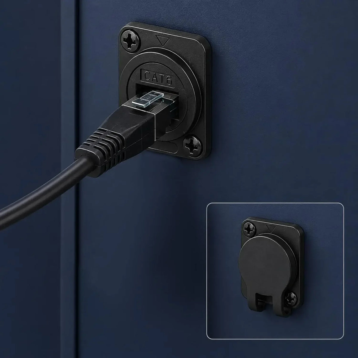3-1PCS Cat6 RJ45 Panel Mount Adapter Female-to-Female Ethernet Pass-Through Connector RJ45 Shielded D-Type Ethernet Bulkhead