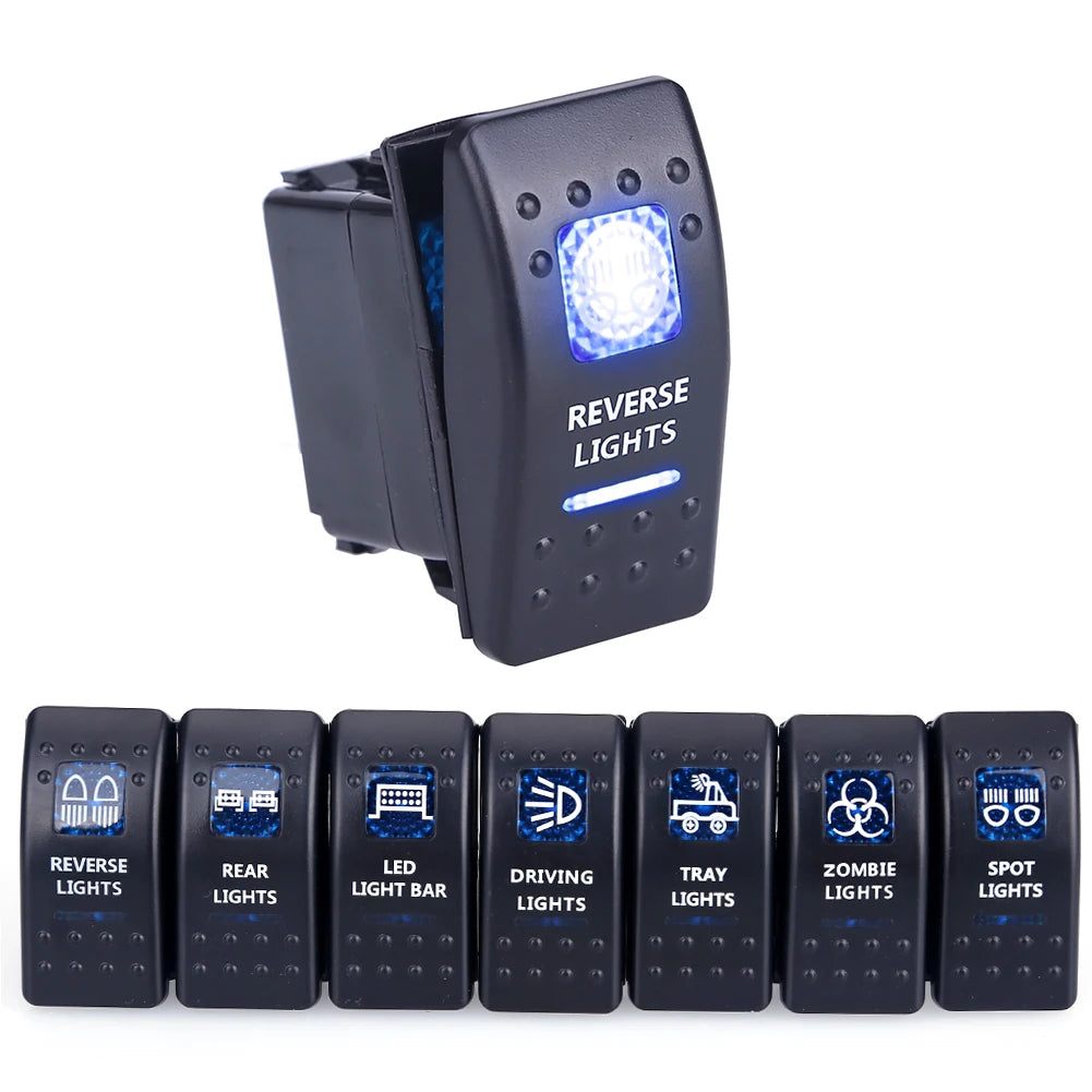 12V 24V Car Boat Rocker Toggle Switch Waterproof ON/OFF 5 Pin Latching Marine Push Button led light bar rear light reverse light