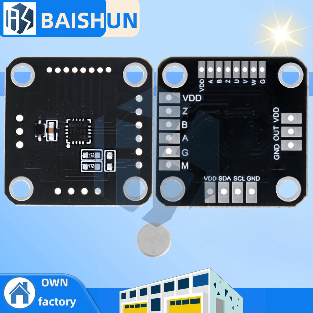 MT6701QT Magnetic Encoder Magnetic Induction Angle Measurement Sensor Module 4 Communication Interface Replaces The AS5600