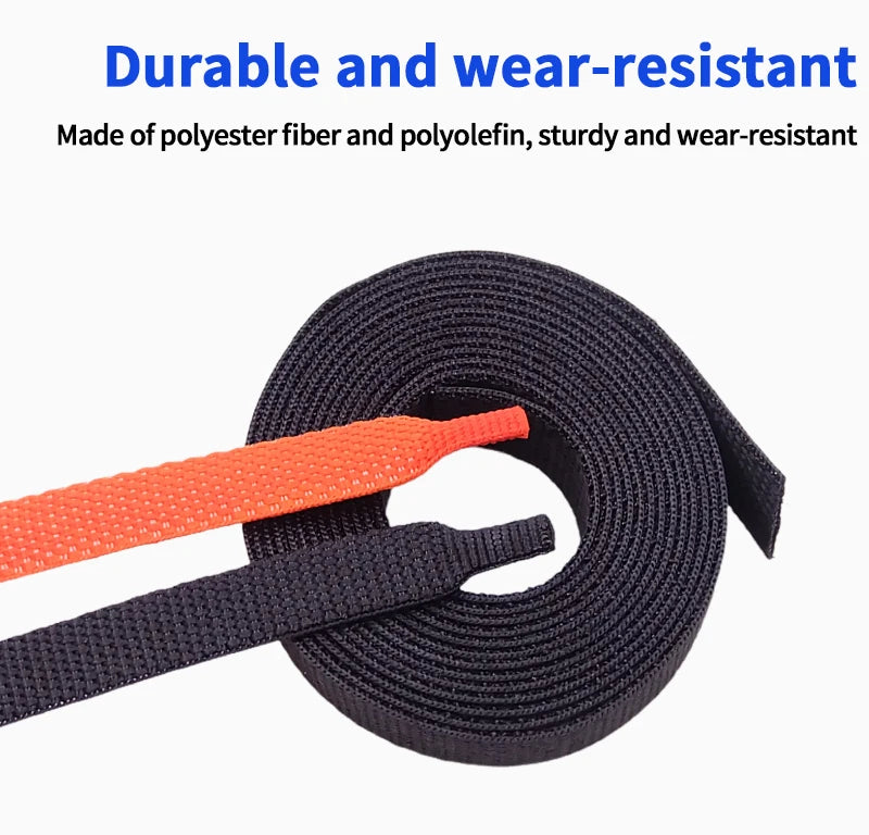 Braided Cable Sleeve Heat Shrink Tube 6/8/10/12mm Insulation Flam Retardant PET Auto Line Organizer Wire Wrap Sheath Protection
