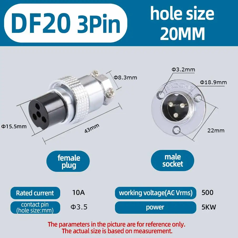 DF20 GX20 Aviation Connector 2 3 4 5 6 7 8 9 10 12 14 Pin Male Female Plug Socket Metal Push Pull Cable Connector Gold Plated Co