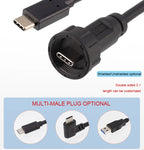 CAZN Waterproof USB C Type-C Cable Male to Male Overmolded Threaded-type Bayonet-type 5.0G 10.0G