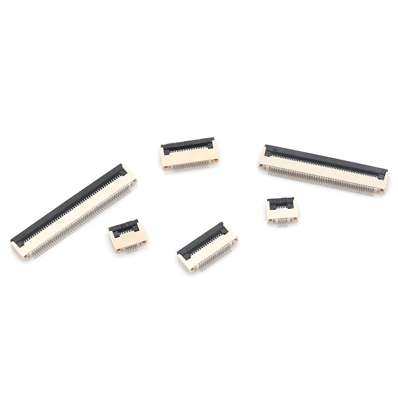 10pcs 4P 5P 6P 8P 10P 12P 14P 16P 20P 22P 24P 30P 34P 0.5mm/1mm Pitch Under Clamshell Socket FPC FFC Flat Cable Connector