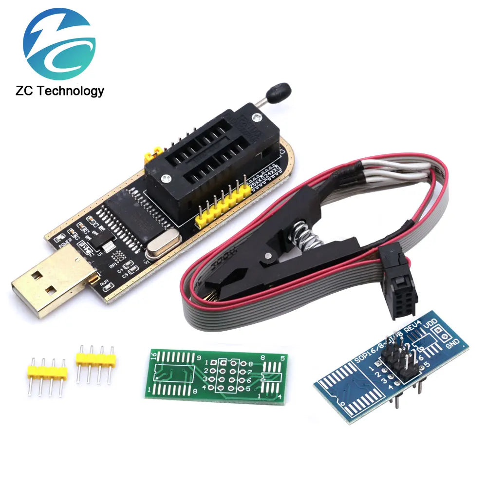 Original CH341 24 25 Series EEPROM Flash BIOS USB Programmer Module + SOIC8 SOP8 Test Clip For EEPROM 93CXX / 25CXX / 24CXX