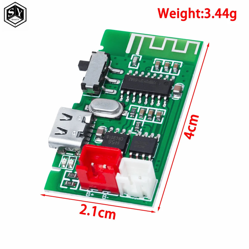 4 OHMS  3W Mono Bluetooth Power Amplifier PCBA Battery Charging Function 3.7V Lithium Battery Bluetooth Module