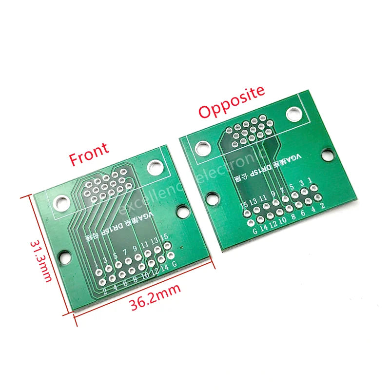 1/2/5pcs Vertical VGA D-sub DR15 Test Board with Screws, DIP 2.54mm Pitch Pin Header PCB Adapter Module, Male/Female Socket