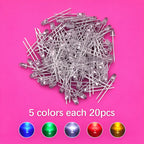 SAMIROB 60/100Pcs 3mm LED Diode Kit F3 Schottky Assorted Diode Red White Green Blue Yellow Orange Pink Purple Warm White for DIY