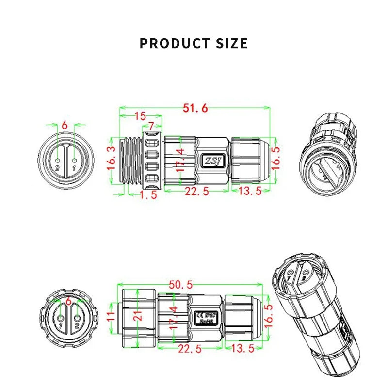 Waterproof M16 2 3 4 5Pin 6 7 8 9 Pin Cable Connector Outdoor IP68 Screw/Welding Male Female Wire Power Aviation Plug Connector