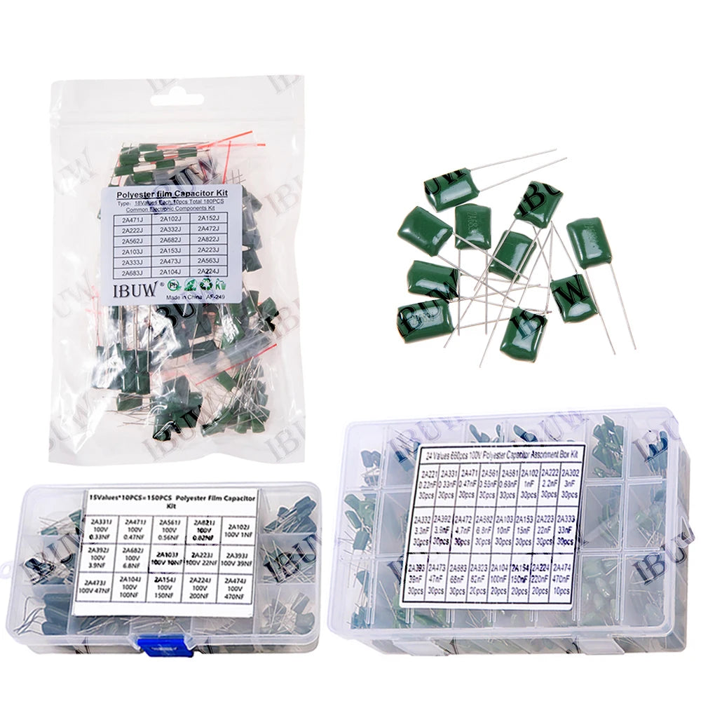 Polyester Film Capacitor KIT 330PF 470PF 560PF 102 222 472 223 333 103 473 104 1NF 2.2NF 10NF 22NF 47NF 0.1UF 100NF