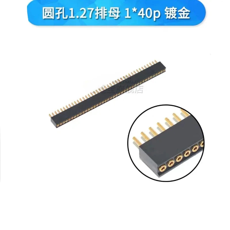 1x40P 1.27mm 2.0mm 2.54mm Round Hole Male Tin Gold Female Pin Header Single Row 0.1" Breakable PCB IC Crystal Transistor Socket
