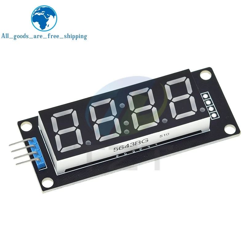 TM1637 LED Display Module for Arduino 4 Digit Tube 7 Segment 0.56 inch Time Clock Indicator Module Red Blue Green Yellow White