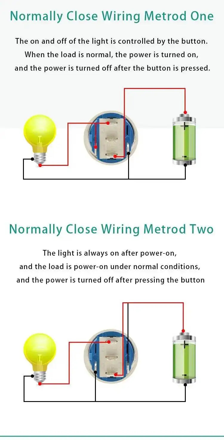 40mm Metal Push Button Switch 1NO 1NC Momentary Reset Latching Lock Ring Power Supply With Lamp Waterproof Stainless Steel