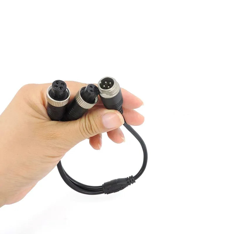 M12 4 Pin core Aviation Head to Aviation Head Male to 2 Female to 2 male Extension Y Splitter Cable Adapter for Camera Connector