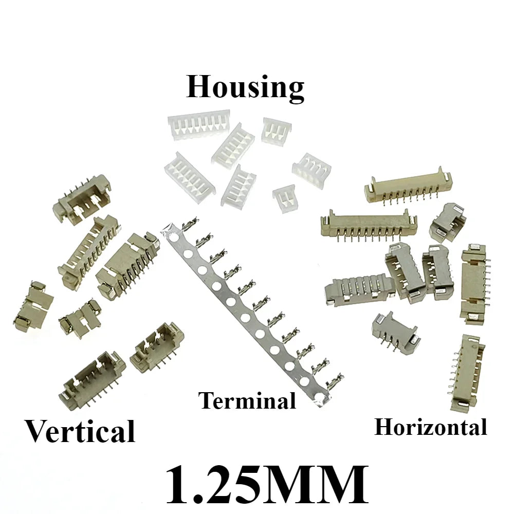10sets Sh1.0 Jst1.25 Ph2.0 Xh2.54 Sh/jst/zh/ph/xh Horizontal / Vertical Smd Pin Header + Housing + Terminal Set 2.54mm