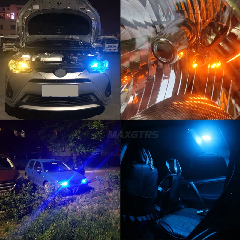 2Pcs W5W 3030 SMD Car T10 LED 194 168 Wedge Replacement Reverse Instrument Panel Lamp White Blue Bulbs For Clearance Lights