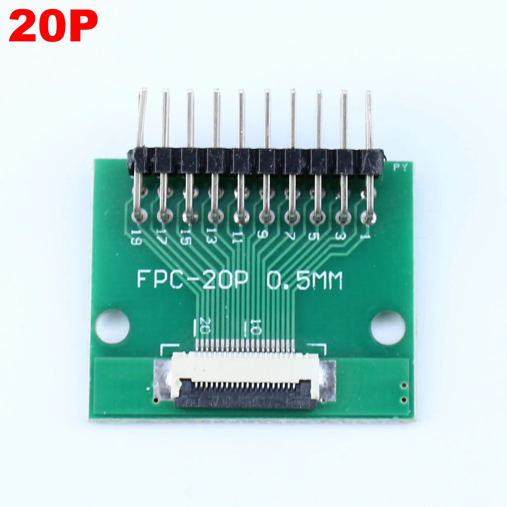 1pcs 4P-- 50P 0.5mm Pitch Connector SMT Adapter to 2.54mm 1.00 Inch Hole FPC FFC Cable Welded Board + Double Row Straight Pin
