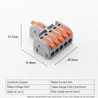 10/50/100PCS Push-in Electrical Wire Terminal Block Connector Fast Universal Lever Wire C Docking Electrical Connection 32A 250V