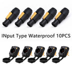 10pcs/5Sets New 3Pins Waterproof Locking Male Cable Plug+Female Chassis NAC3MPX or NAC3MX-W+NAC3FPX+Powercon Connector NAC3FX-W