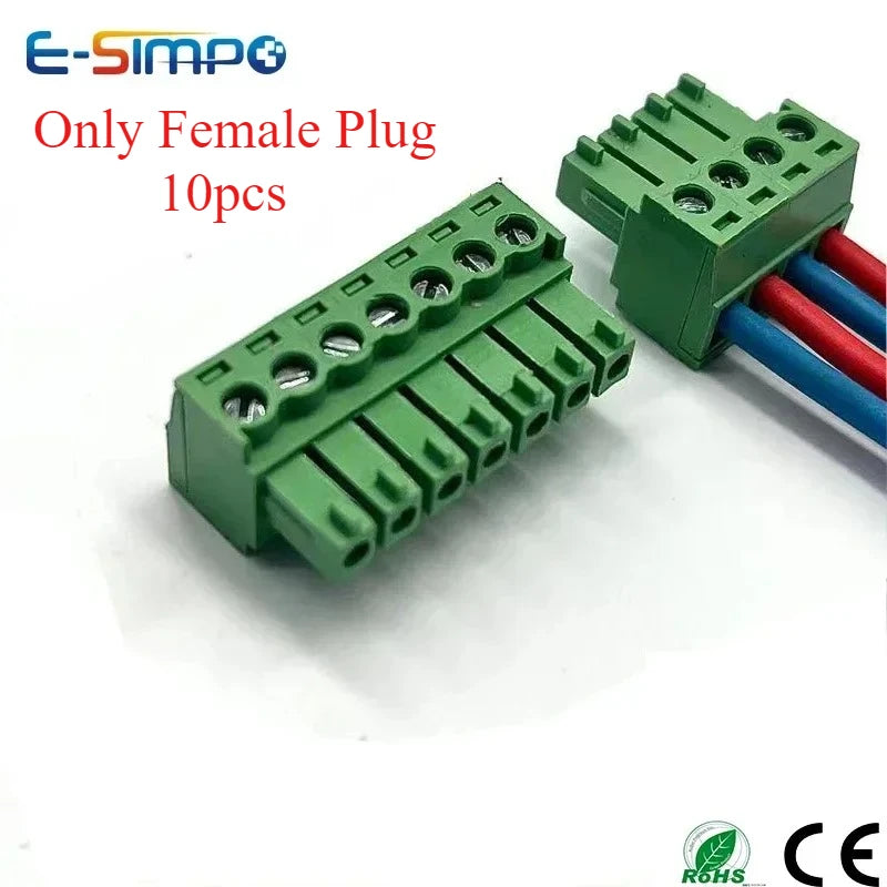 10pair/10pcs Aerial Butt Welding 2EDGRK 15EDGRK-3.5mm 2-24P Plug Male+Female Socket 28-16AWG Wire Screw Terminal Block Connector