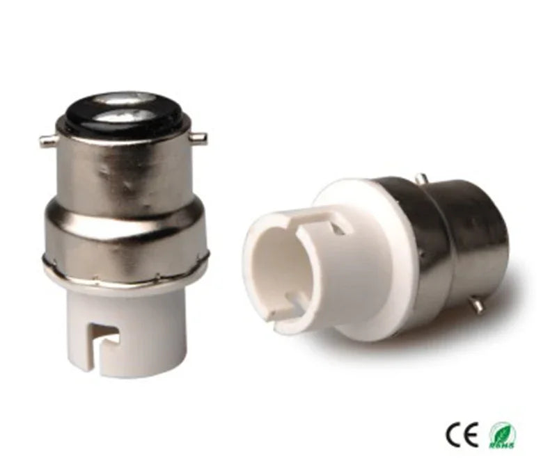 2pcs B22 To BA15D Lamp Base Adapter,BA15D To B22 Light Socket Holder Converter,allow You Install BA15D Lamp Into B22 Socket CE