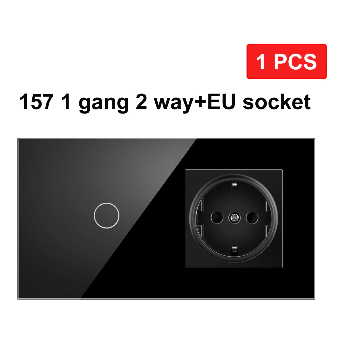 NYWP EU 86*86mm 1Gang 2Way Dual Touch Switch Tempered Glass Panel Stair Switch Bedroom Sensor Switches Cross No Need WI-FI