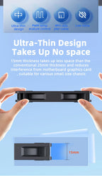 TEUCER 8015 Computer Case Fan 80mm/92mm 4-pin PWM High Airflow Ultra-thin Cooling Fan 1200-3000RPM Cascadable FDB Bearing Fan