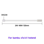 For Bambu Lab Hotend v2.0 V3.0 Kit X1c P1P Thermistor & Ceramic Heater Plate Hotend V3Heater Cartridge 24V 50W 3D Printer Parts