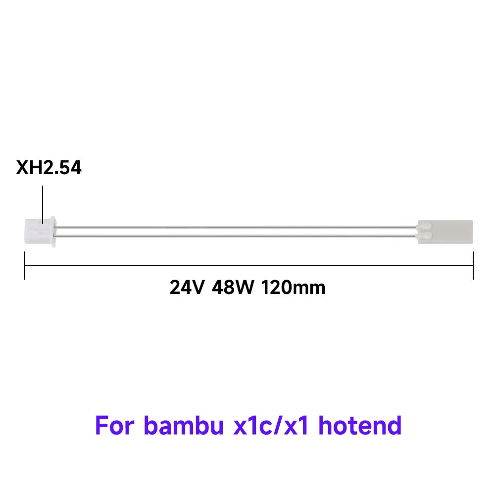 For Bambu Lab Hotend v2.0 V3.0 Kit X1c P1P Thermistor & Ceramic Heater Plate Hotend V3Heater Cartridge 24V 50W 3D Printer Parts