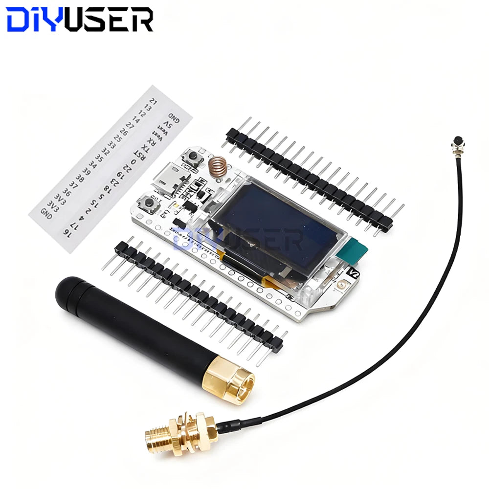 SX1276 LoRa ESP32 Development Board with 0.96 Inch Blue OLED, WiFi Bluetooth 868MHz 915MHz for IoT Projects