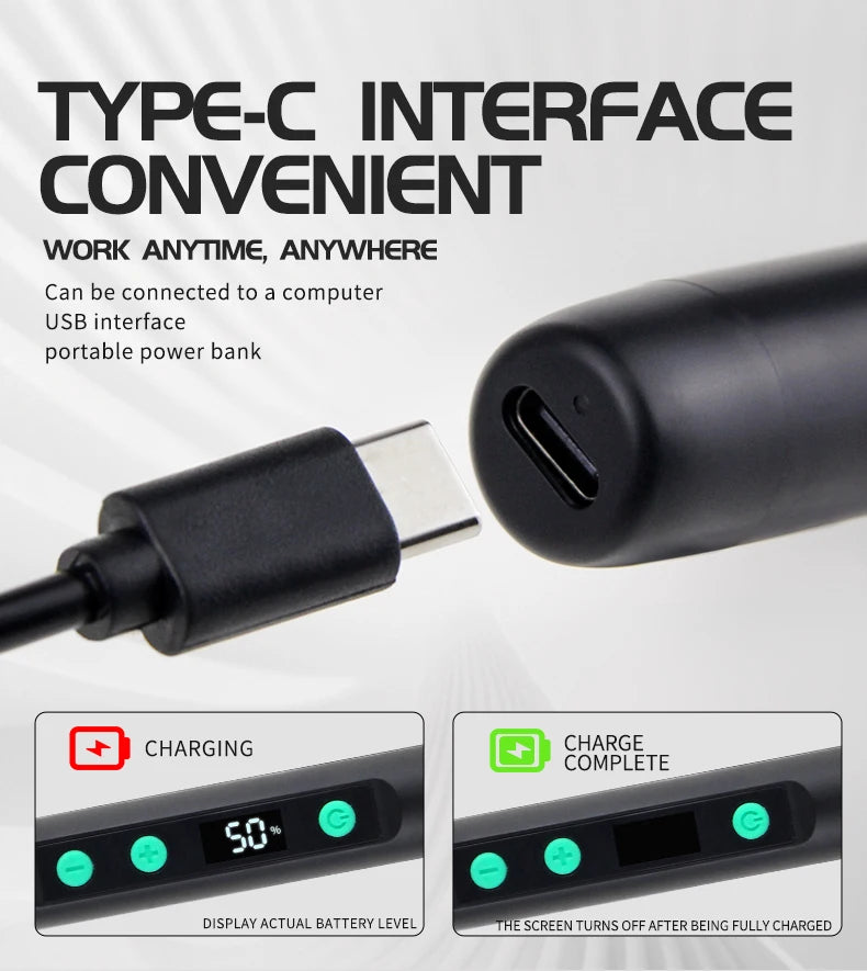 JCD Wireless Soldering Iron Portable 180-450 °C Adjustable Temperature built-in battery with 3Tip Soldering Tool Kit USB-5134