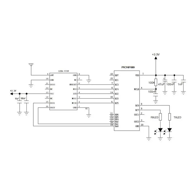 DT51 150MHz CC68-C1 LLCC68 LoRa Module 160mW 5KM, Full Instead of LORA1262/LORA1268, Wireless Transceiver for IoT