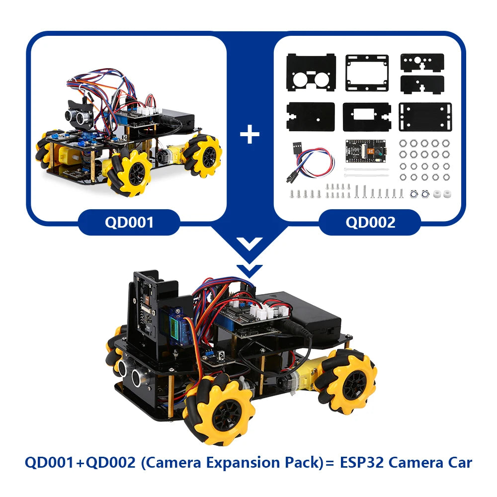 ACEBOTT Robot Toy Starter Kit for Arduino Project with ESP32 and Code Learning Develop Skill Full Version Smart Car Kit
