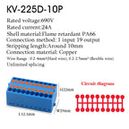 Wire Electrical Cable Connectors PTFIX 2.5mm² Terminal Block Plug-in Splitter Spliceable DIN-Rail Junction Box Connection Tools