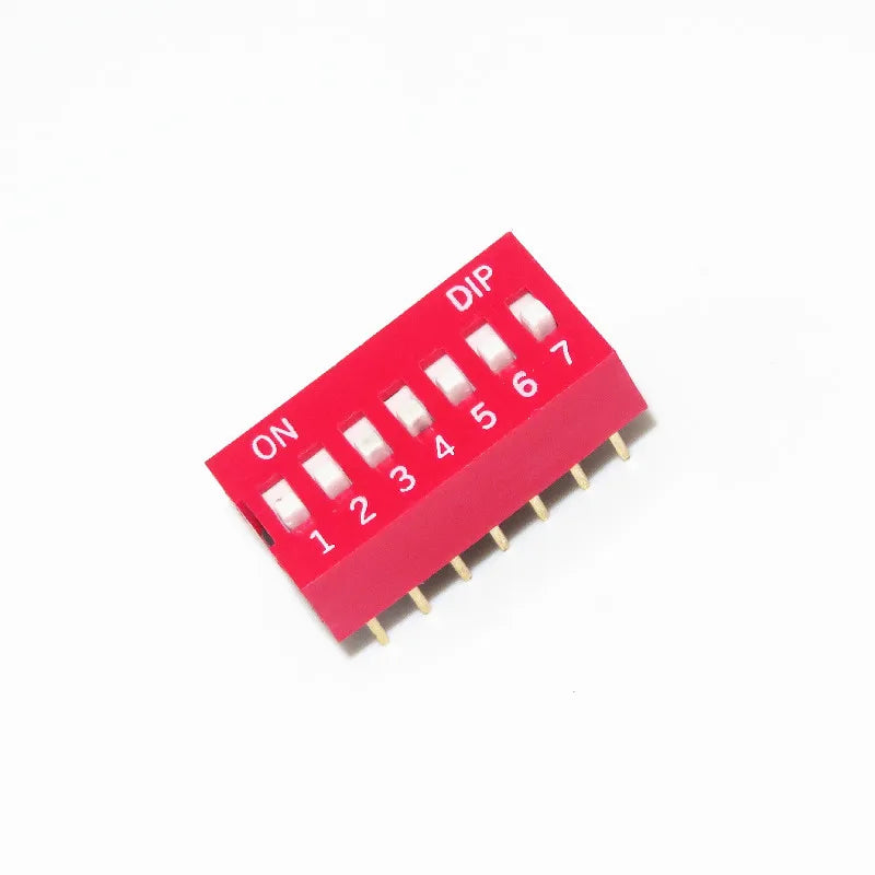 10PCS Slide Type Switch Module 1 2 3 4 5 6 7 8 9 10 12 Bit 2.54mm Position Way DIP Red Pitch Toggle Switch Red Snap Switch