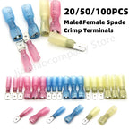 20/50/100PCS Male Female Heat Shrink Spade Crimp Terminal Waterproof Insulated Butt Electrical Wire Connector Cable Terminal Kit