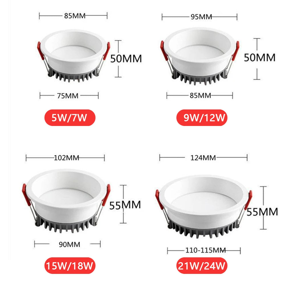 Recessed Tuya Bluetooth/Zigbee Matter 3CCT Smart LED Downlight 110V/220V 5W-12W Spotlight Bedroom Kitchen Indoor Downlight