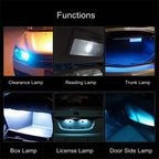 2/10 PCS Super Bright T10 W5W LED Bulbs Canbus 12/24V 7000K White Car Interior Dome Maps Trunk License Plate Wedge Side Lights