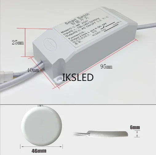 Wardrobe sensor switch, cabinet touch switch, intelligent sensor AC110V-220V, can penetrate wood, stone and glass materials