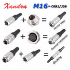 IP67 M16 Circular Connector C091 J09 Aviation Plug Socket 3P 4P 5P 6P 7P 8P 12P 14P Male Female Waterproof Metal Cable Connector
