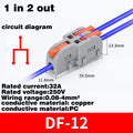 Fast Universal Compact Conductor Junction Box Spring Splice Terminal Block Push-in Wire Connector Cable Splitter 1 in 3/4 out