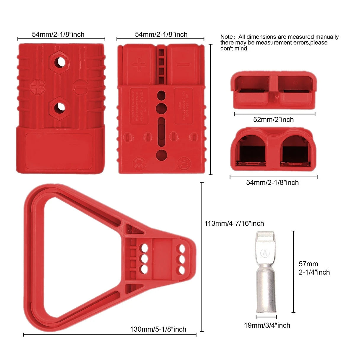 High quality 2Pcs 175A 1/0 AWG Battery Power Connector Cable Quick Connect Disconnect Kit for Anderson Connector for Car ATV Win