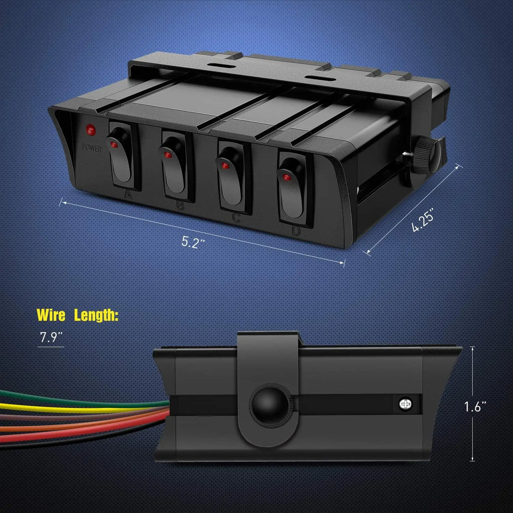 Nilight 4/6 Gang SPST Rocker Switch Panel, 12V 24V 20A Toggle Switch Box, Heavy Duty Control Panel for Automotive, Marine, RV & SUV