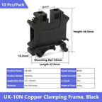 UK 2.5 Terminal Block UK2.5B Screw Connection Connect Strip 2.5B/3N/5N/6N/10N  2.5mm² Cable Electrical Din Rail Wire Connector
