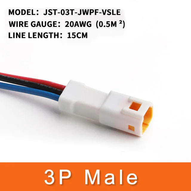 1 Set JST Automobile Car Waterproof Connector 2/3/4/6/8Pin Male&Female Harness Plug Socket with 15CM Wire 0.6MM JST02T/02R-JWPF