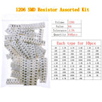 0402 0603 0805 1206 2512 SMD Chip Fixed Resistor 0ohm-10Mohm Assortment Kit pack
