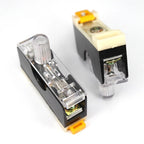 FS-101 Din Rail Mount Single Pole 6X30mm 10A Fuse Holder Glass Fuse Tube Fuse Casing Fuse socket with indicator light FuseHolder
