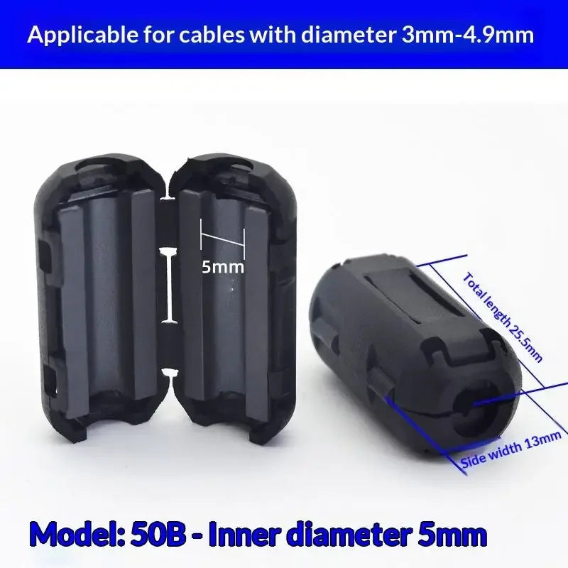 5/10Pc Noise Filter Ring Wiring Cable Clamp 3.5-13mm Toroidal Core Ferrite Bead Clip Choke RFI Noise Filter Clip Noise Filter